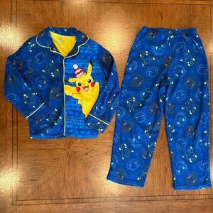Pokemon Blue and Yellow Pikachu Pajama Set